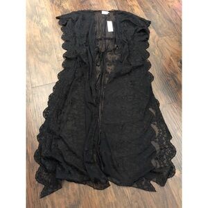 The Room Black Lace Maxi Cardigan
